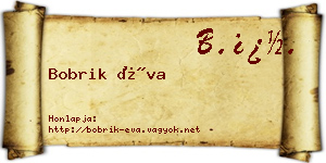 Bobrik Éva névjegykártya